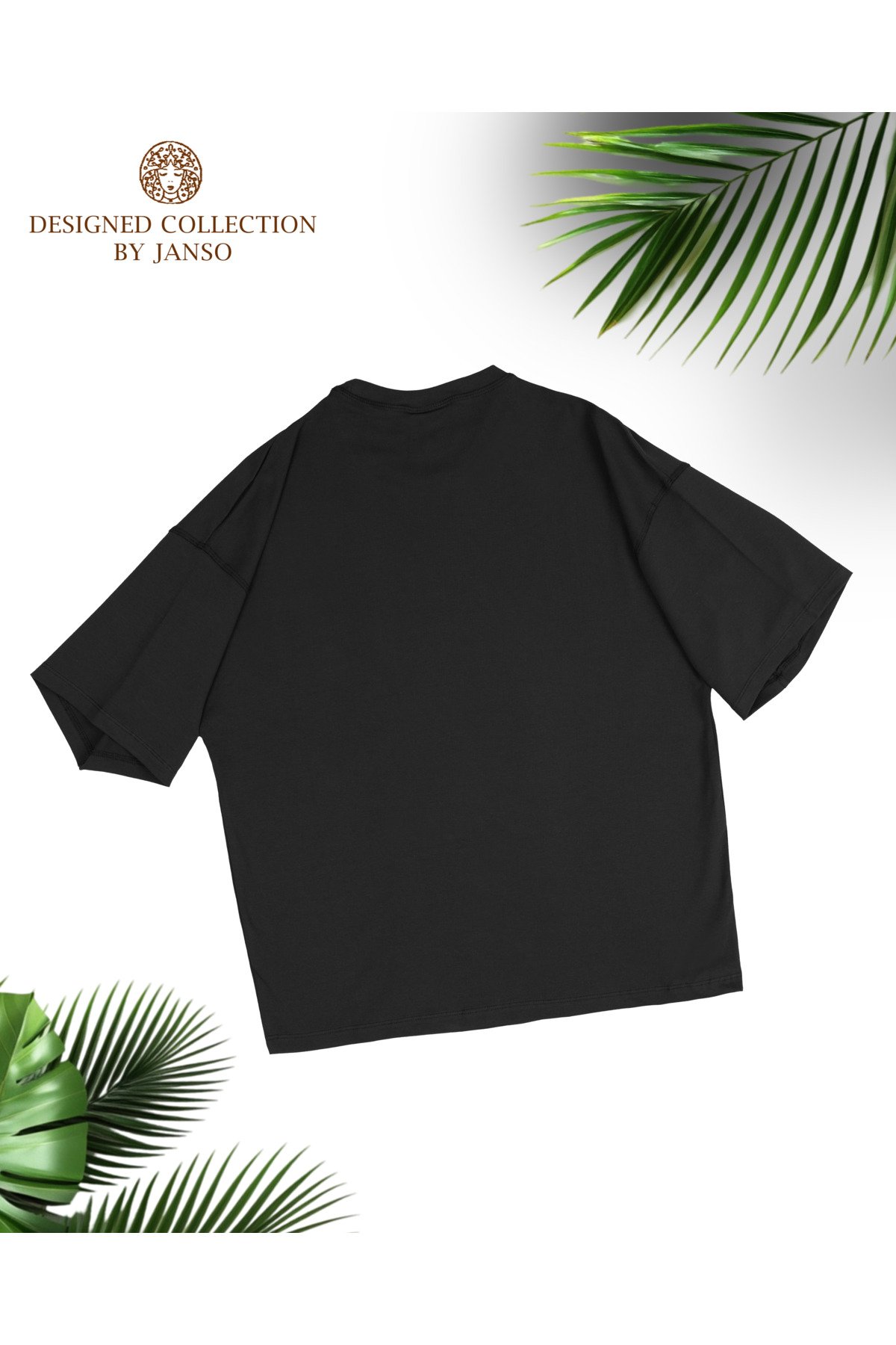 -KADIN BORN IN THE WILD BASKILI KISA KOLLU TSHIRT BÜYÜK BEDEN OVERSIZE PAMUKLU - Image 2