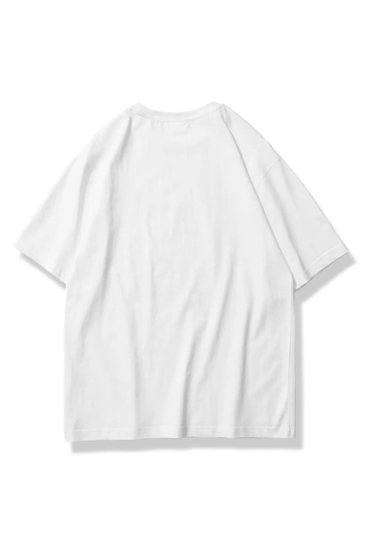 KADIN KISA KOLLU TSHIRT BALENCİAGA BASKILI PAMUKLU OVERSİZE - Image 2
