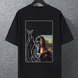- KADIN KISA KOLLU TSHIRT MONALİZZZA BASKILI PAMUKLU OVERSİZE