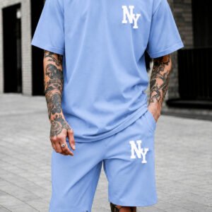 Erkek Oversize Baskılı Şort Takım Günlük ve Spor Stil