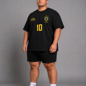 Erkek Büyük Beden Oversize Brezilya Temalı Baskılı Tişört 0 Pamuk Rahat Kesim Günlük ve Spor Kullanım Çok Renk Seçeneği 2XL 3XL 4XL 5XL 6XL 7XL 8XL 9XL