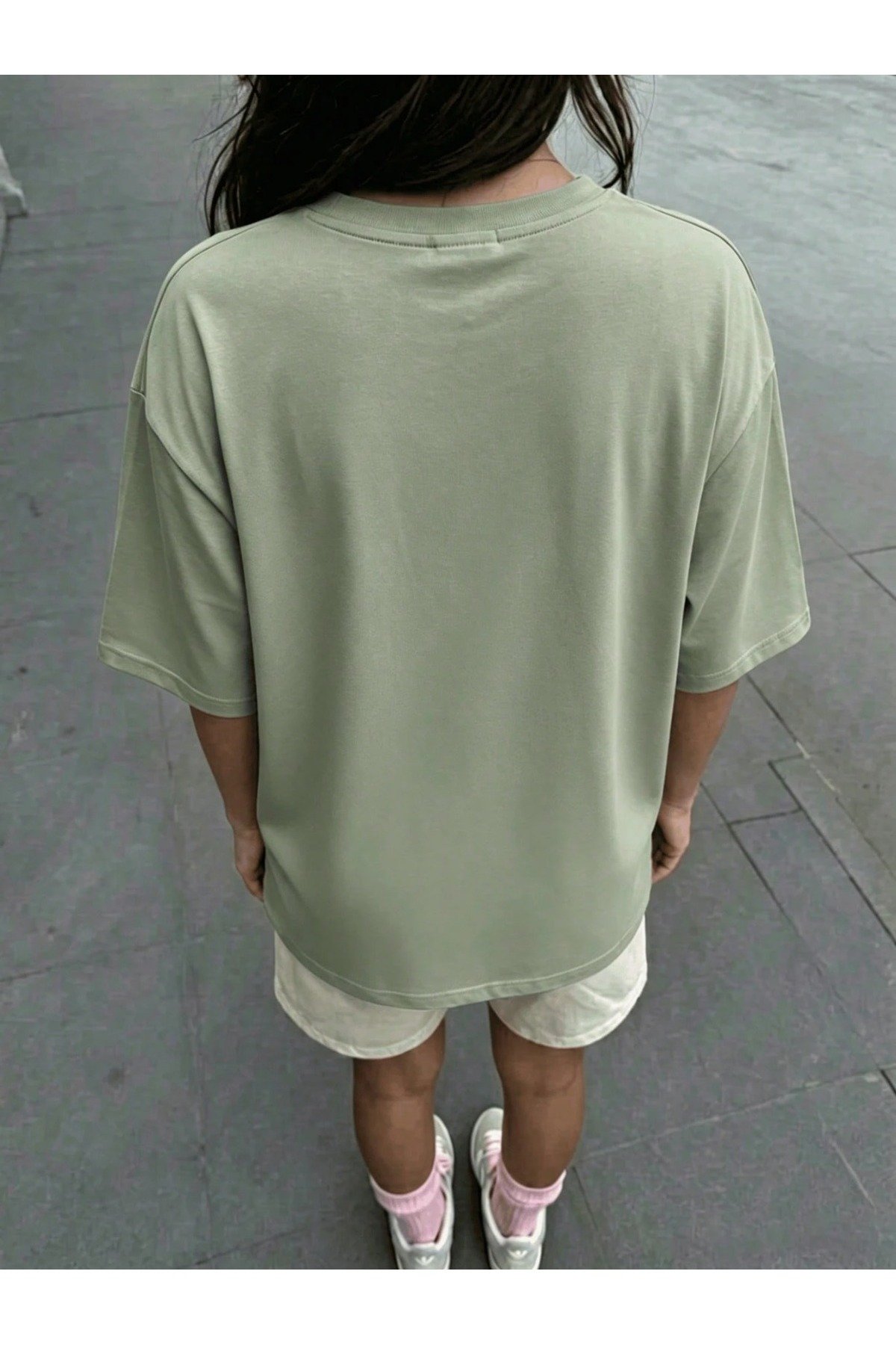 kadin Oversize Düz Basic Tişört 0 Pamuk Rahat Kalıp Minimal Tasarım Günlük Kullanım Streetwear 2XS XS S M L XL 2XL 3XL 4XL 5XL 6XL 7XL 8XL 9XL - Image 2