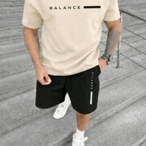 Erkek 2’li Basic Şort Takım Rahat Kalıp Modern Stil