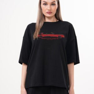 -erkek PAMUKLU BASKILI Monte Carlo car 1 KISA KOLLU TSHIRT OVERSİZE BÜYÜK BEDEN