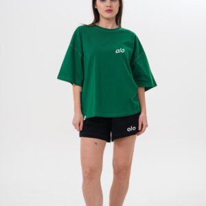 -KADIN PAMUKLU BASKILI 10 KISA KOLLU TSHIRT OVERSİZE BÜYÜK BEDEN